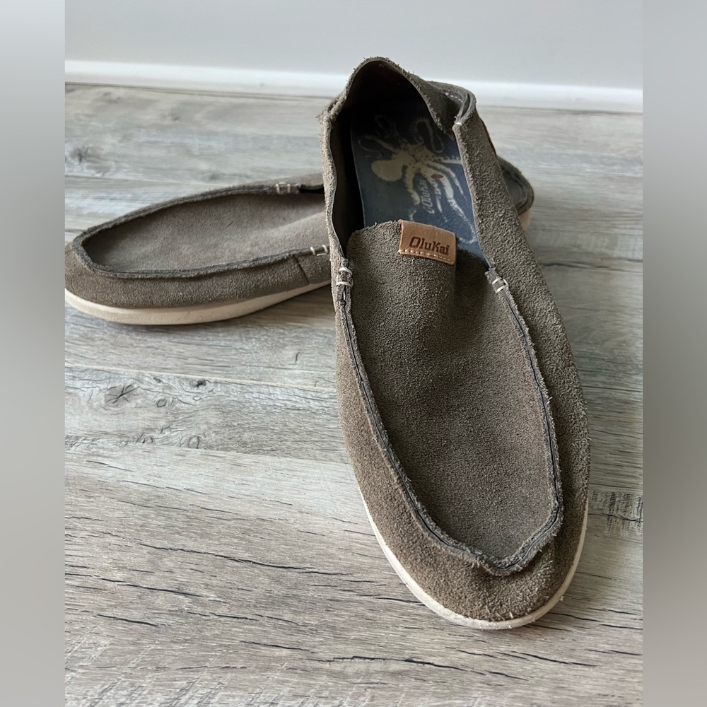 OluKai NaluKai Kala Slip On Mens 10.5 
 Gray Casual Comfort Shoes